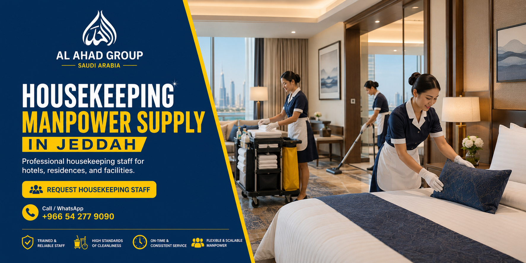 Housekeeping Staff Supply in Jeddah for Hotels and Serviced Apartments | AL AHAD GROUP