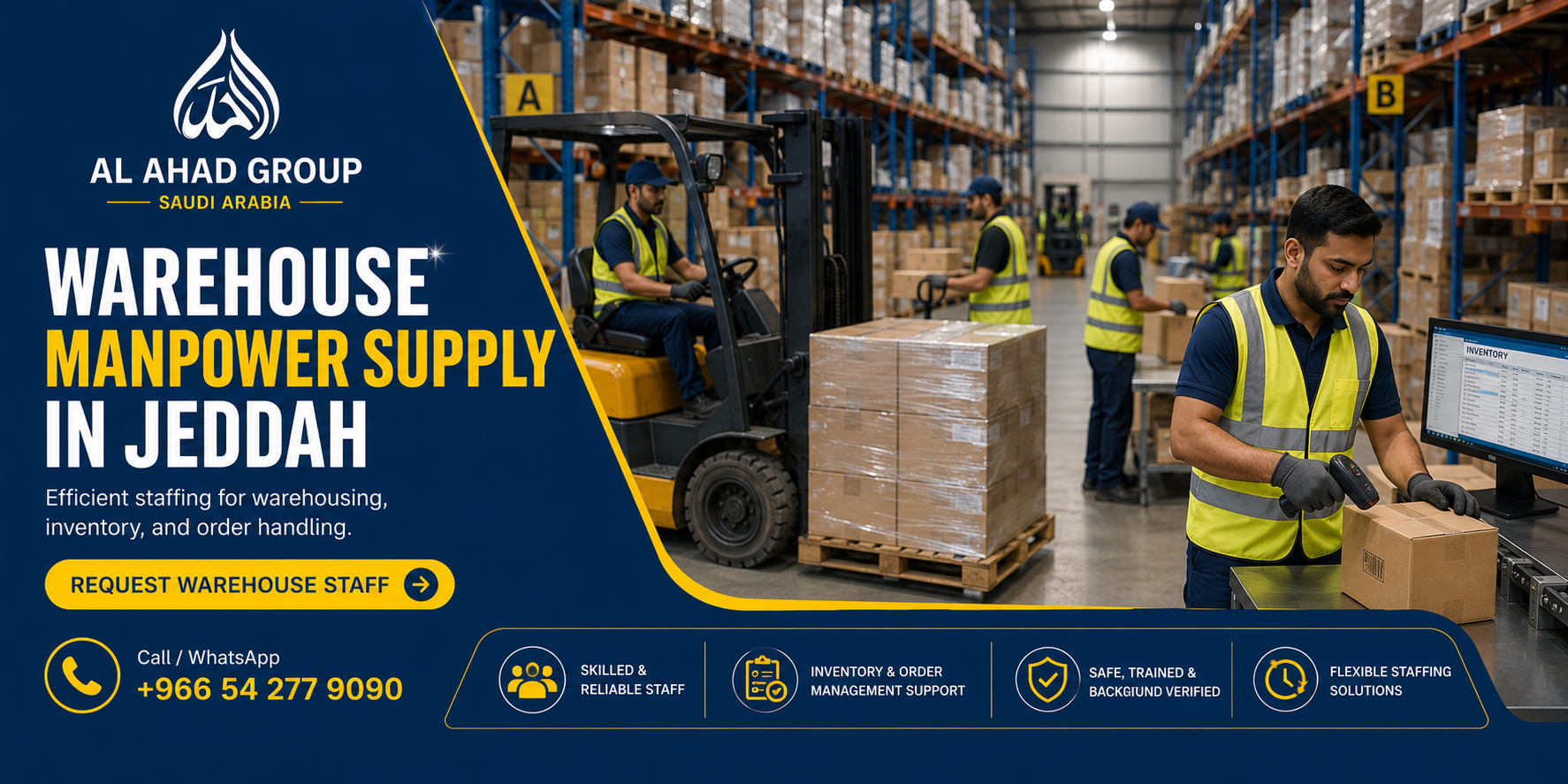 Warehouse Manpower Supply in Jeddah for Logistics Companies, Dispatch, and Storage Operations | AL AHAD GROUP