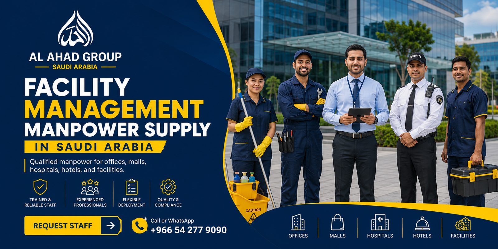 Facility management manpower support for building operations and supervisors on Retail Manpower in Jeddah for Stores and Commercial Operations