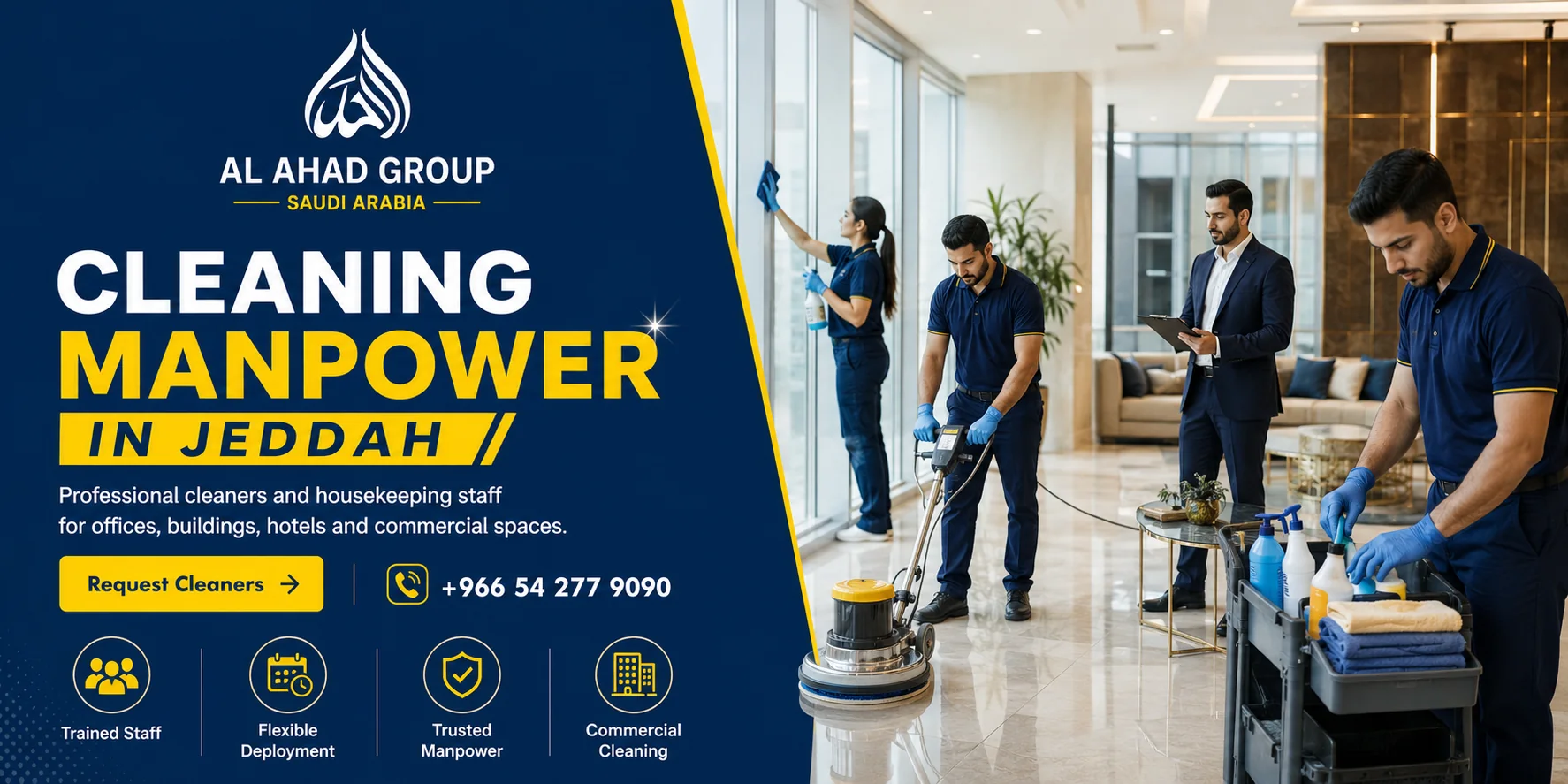 Cleaning Manpower Supply in Jeddah — single workforce scene